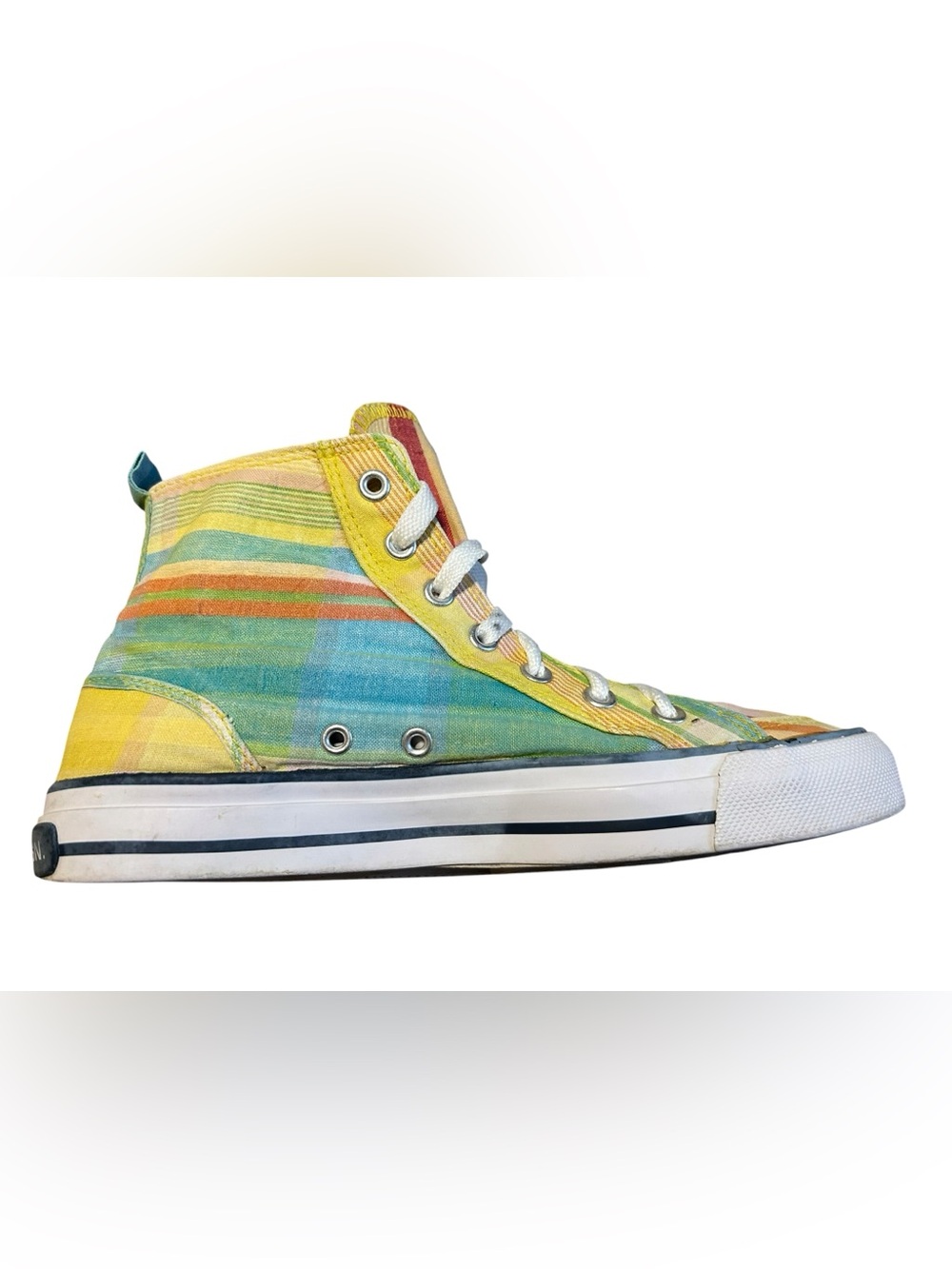 U.S. Polo Assn. Rainbow Plaid High Top Canvas Sneakers Size 7.5 - Picture 4 of 14
